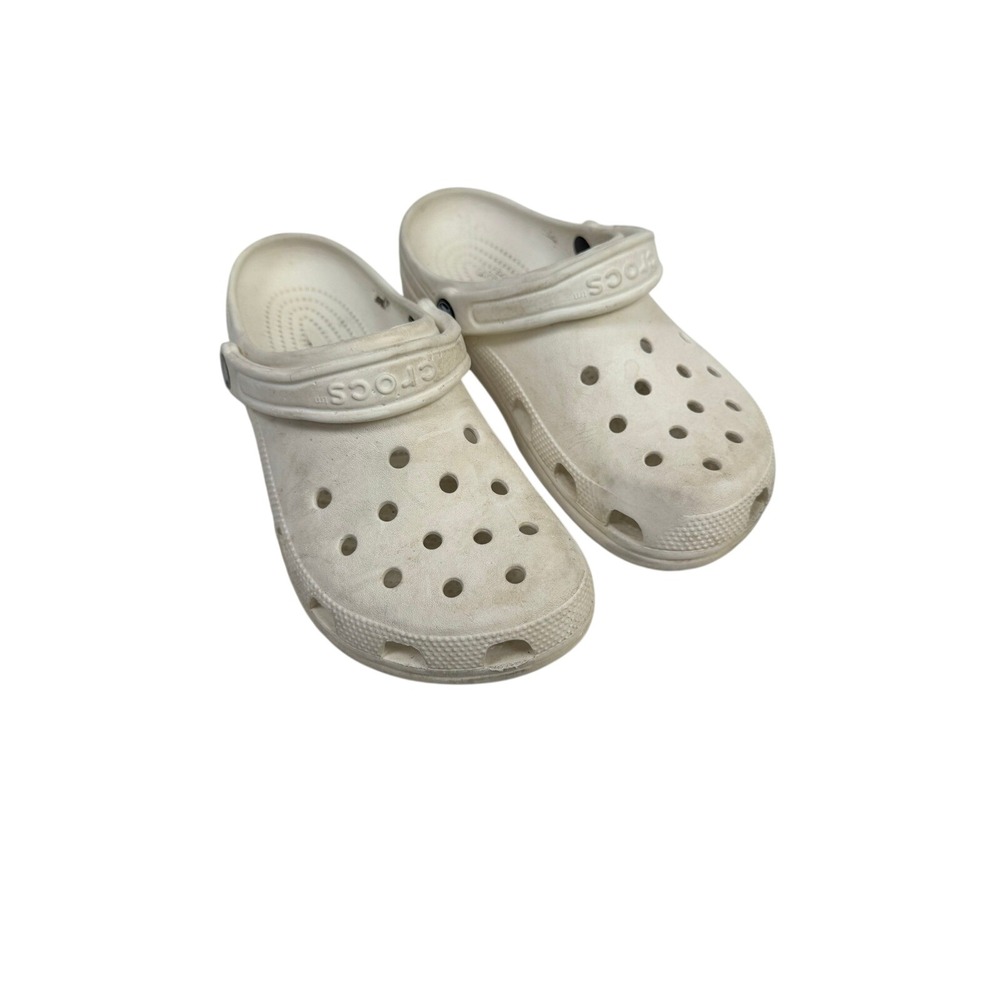 Crocs Classic Clogs White Unisex Mens 7 Womens 9 Slip On Water Shoes Comfort